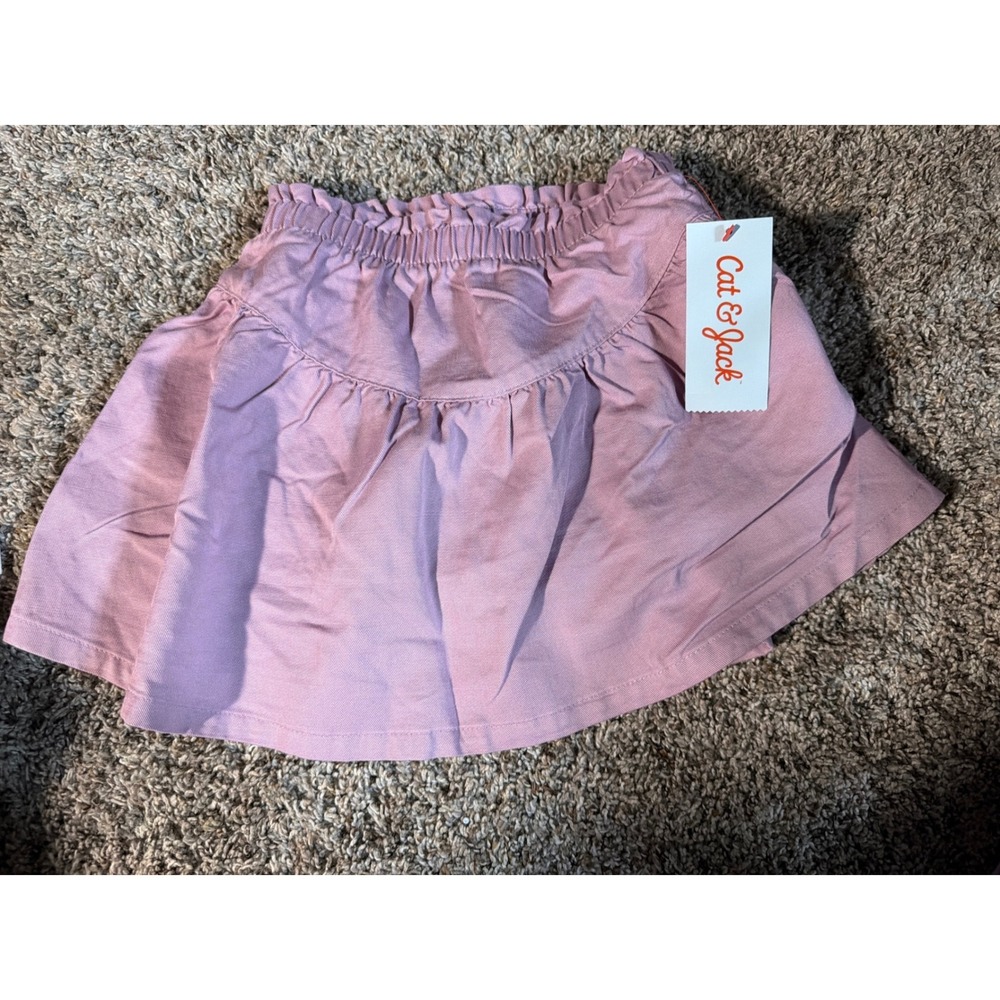 Cat & Jack Girls 5T Dusty Rose Pink Ruffle Paperbag Waist Skort NWT